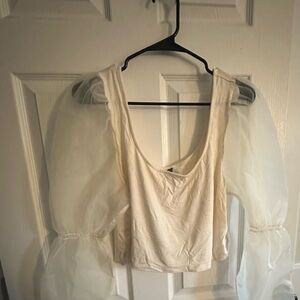 Elegant Cream Puff Sleeve Top